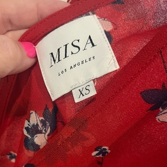 Misa Los Angeles Split Sleeve Floral Smocked Top Size XS - Picture 4 of 4